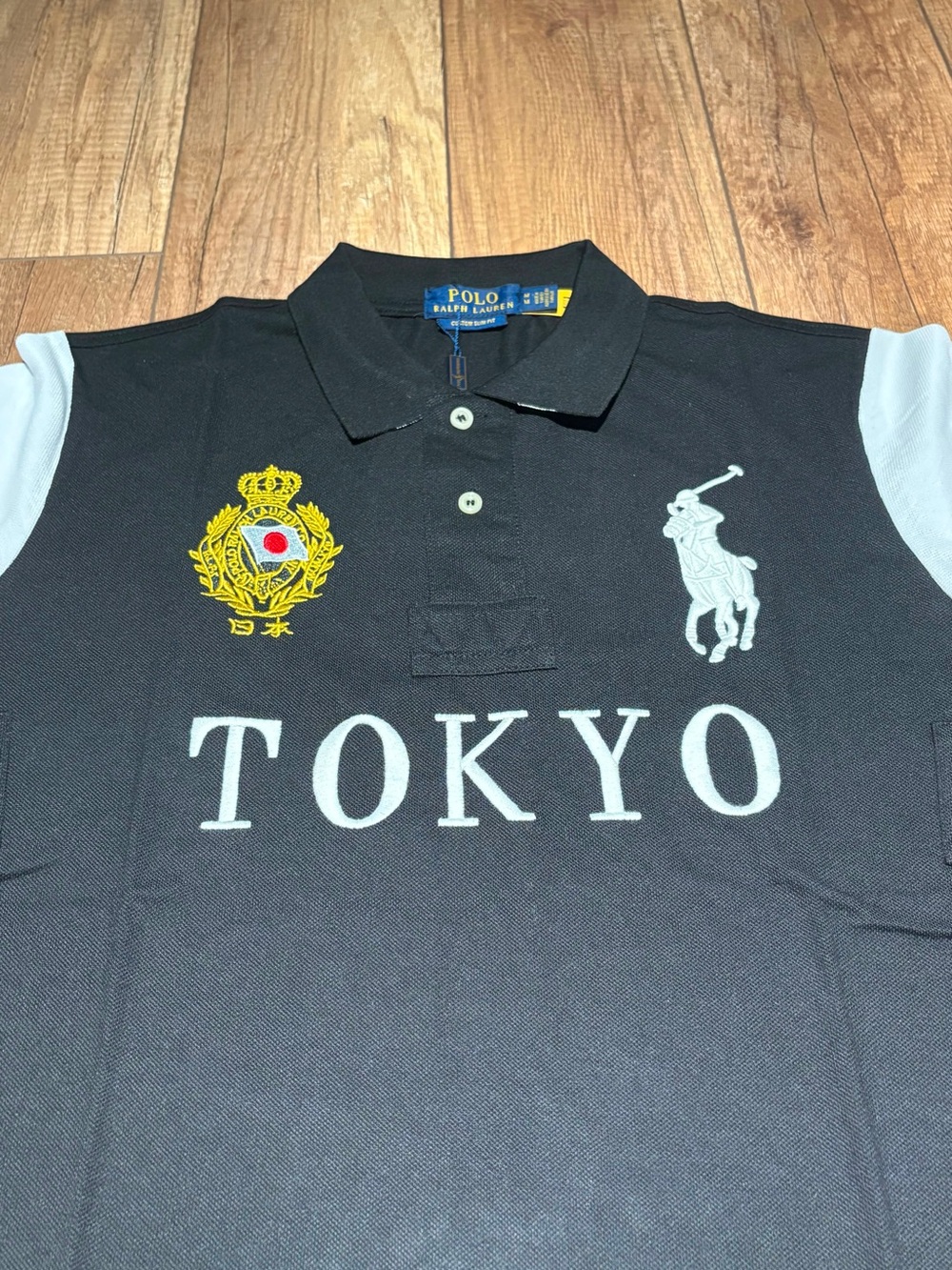 Polo Ralph Lauren Mens Black and White Slim Fit Tokyo Polo Shirt Brand New Small - Picture 3 of 13
